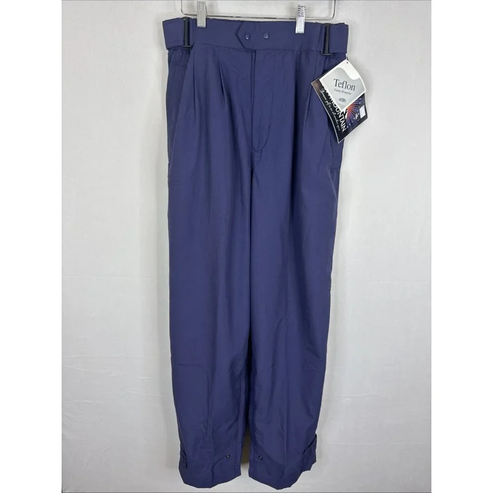 Sun Mountain Tempest Rain Pants Golf Waterproof Teflon Navy Mens L Deadstock VTG